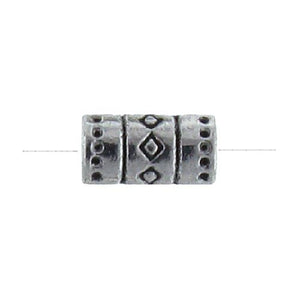 Pewter Oxidized, 4.9mm Width by 8.9mm Length by 3.2mm Thickness, Stamped Flat Rectangle Bali Bead. Quantity per pack: 84 Pieces.