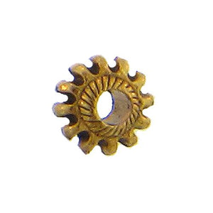Pewter Gold Plated, 6.5mm Width by 6.5mm Length by 4.6mm Height, Corrugated Roundel Bead. Quantity per pack: 86 Pieces.