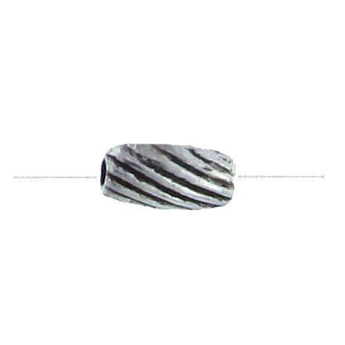 Pewter Oxidized, 3.9mm Width by 3.8mm Length by 7.1mm Height, Textured Tube Bali Bead. Quantity per pack: 116 Pieces.
