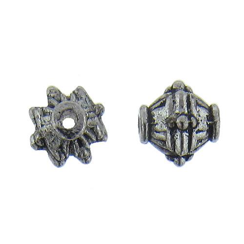 Pewter Oxidized, 9.9mm Width by 9.6mm Length by 10.0mm Height, Textured Round Bali Bead. Quantity per pack: 23 Pieces.