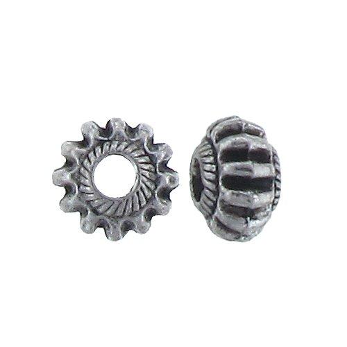 Pewter Oxidized, 6.7mm Width by 6.6mm Length by 4.4mm Height, Textured Roundel Bali Bead. Quantity per pack: 86 Pieces.