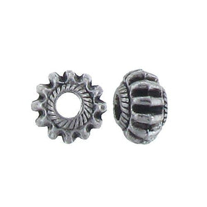 Pewter Oxidized, 6.7mm Width by 6.6mm Length by 4.4mm Height, Textured Roundel Bali Bead. Quantity per pack: 86 Pieces.