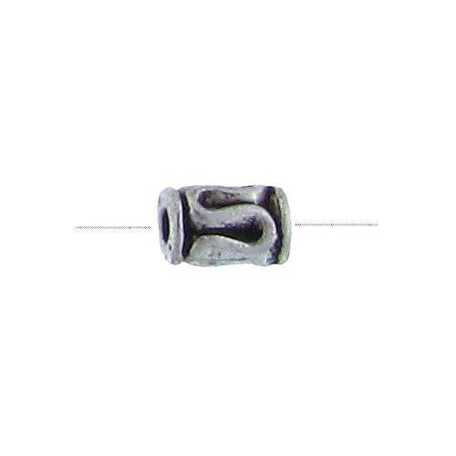 Pewter Oxidized, 5.1mm Width by 3.3mm Length / Height, Textured Tube Bali Bead. Quantity Per Pack: 230 Pieces.