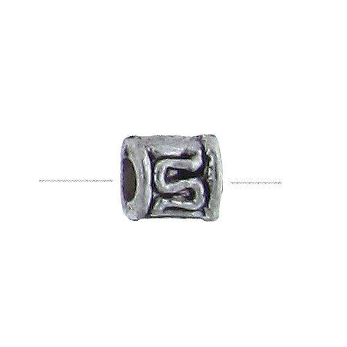 Pewter Oxidized, 5.6mm Width by 5.3mm Length / Height, Textured Tube Bali Bead. Quantity Per Pack: 83 Pieces.