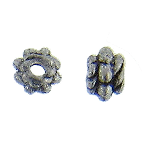 Pewter Oxidized, 4.7mm Width by 4.6mm Length by 3.4mm Height, Textured Round Bali Bead. Quantity per pack: 211 Pieces.