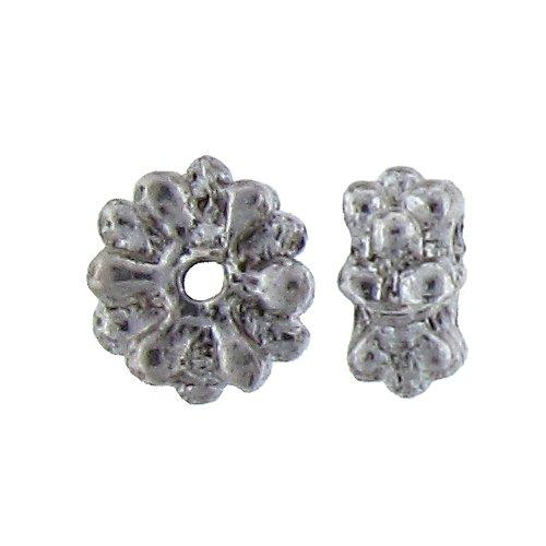 Pewter Oxidized, 7.5mm Width by 7.3mm Length by 4.0mm Height, Fancy Bali Bead. Quantity per pack: 41 Pieces.