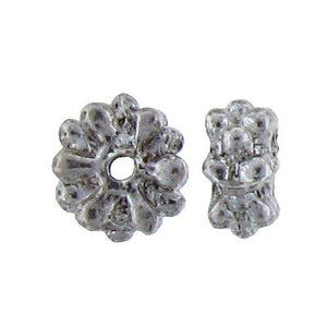 Pewter Oxidized, 7.5mm Width by 7.3mm Length by 4.0mm Height, Fancy Bali Bead. Quantity per pack: 41 Pieces.