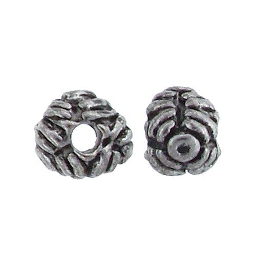 Pewter Oxidized, 7.1mm Width by 6.7mm Length by 5.5mm Height, Textured Round Bali Bead. Quantity per pack: 41 Pieces.