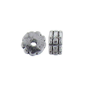 Pewter Oxidized, 5.3mm Width by 5.3mm Length by 3.1mm Height, Textured Roundel Bali Bead. Quantity per pack: 106 Pieces.