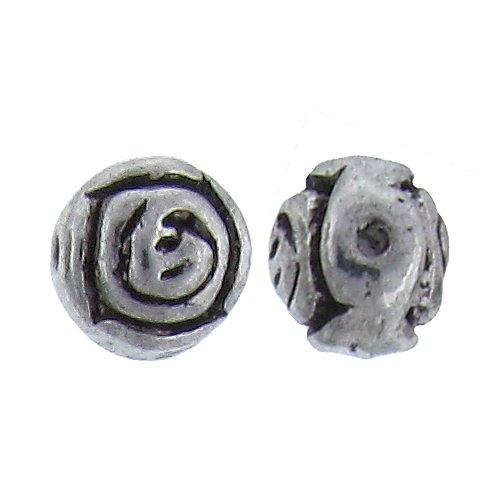 Pewter Oxidized, 7.4mm Width by 6.6mm Length by 7.1mm Height, Textured Round Bali Bead. Quantity per pack: 34 Pieces.