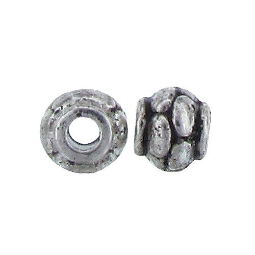 Pewter Oxidized, 6.2mm Width by 6.2mm Length by 5.3mm Height, Textured Round Bali Bead. Quantity per pack: 73 Pieces.
