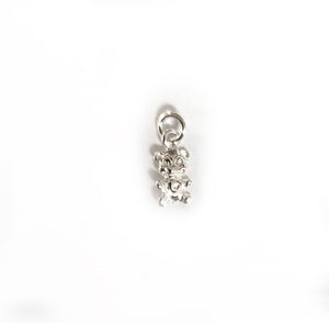 Sterling Silver, 4.9mm Width by 1.8mm Length by 10.1mm Height, Teddy Bear Charm. Quantity Per Pack: 6 Pieces.