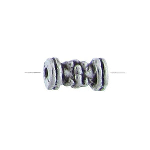 Pewter, 3.9mm Width by 3.8mm Length by 7.5mm Height, Textured Tube Bead. Quantity per pack: 103 Pieces.