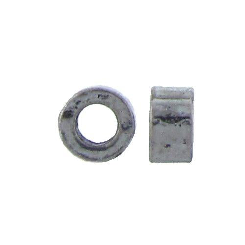 Pewter, 3.3mm Width by 5.7mm Length / Thickness, Smooth Roundel Bali Bead. Quantity Per Pack: 119 Pieces.