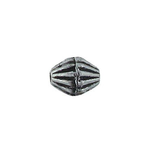 Pewter, 6.1mm Width by 5.1mm Length / Height, Corrugated Round Bead. Quantity Per Pack: 99 Pieces.