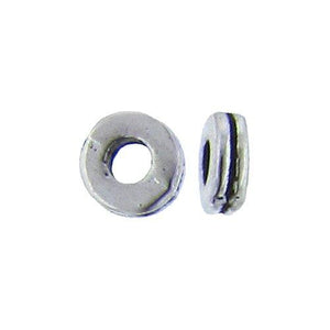 Pewter, 5.7mm Width by 5.7mm Length by 2.1mm Height, Textured Roundel Bead. Quantity per pack: 156 Pieces.