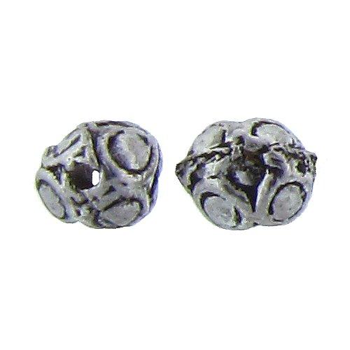 Pewter, 6.2mm Width / Length / Height, Textured Circle Bead. Quantity per pack: 41 Pieces.