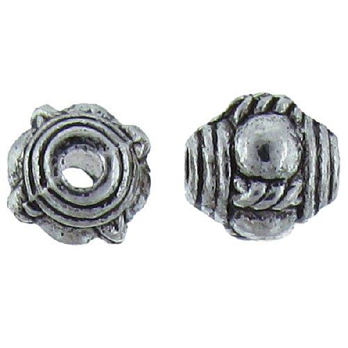 Pewter, 9.3mm Width by 9.3mm Length by 9.7mm Height, Textured Round Bead. Quantity per pack: 10 Pieces.
