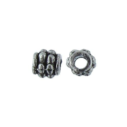 Pewter, 4.3mm Width by 3.9mm Length / Height, Textured Round Bead. Quantity Per Pack: 278 Pieces.