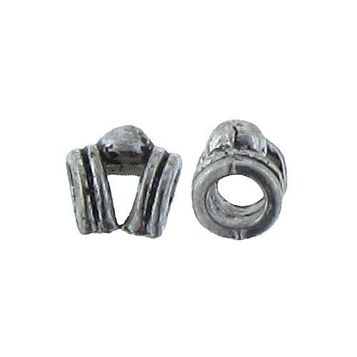 Pewter, 5.9mm Width by 4.8mm Length by 5.9mm Height, Textured Tube Bead with 2.8mm Ball on top. Quantity Per Pack: 113 Pieces.