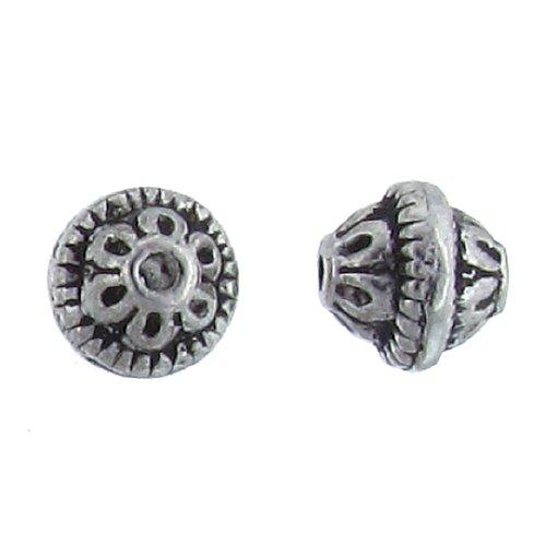 Pewter, 6.9mm Width by 7.1mm Length / Height, Textured Round Bead. Quantity Per Pack: 48 Pieces.