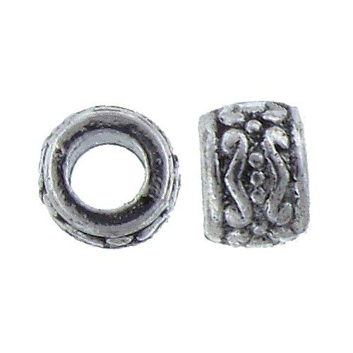 Pewter, 7.3mm Width by 7.3mm Length by 5.5mm Height, Textured Tube Bead. Quantity per pack: 29 Pieces.