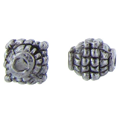 Pewter, 7.7mm Width by 7.4mm Length by 8.0mm Height, Textured Oval Bead. Quantity per pack: 32 Pieces.