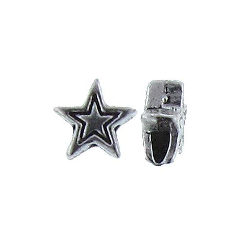 Pewter, 6.6mm Width by 2.9mm Length by 6.2mm Height, Star Bead. Quantity per pack: 163 Pieces.