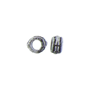 Pewter, 3.7mm Width by 3.6mm Length by 2.1mm Height, Textured Roundel Bead. Quantity per pack: 485 Pieces.