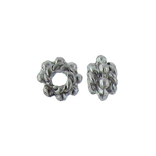 Pewter, 5.2mm Width by 5.2mm Length by 3.4mm Height, Textured Fancy Bead. Quantity per pack: 176 Pieces.