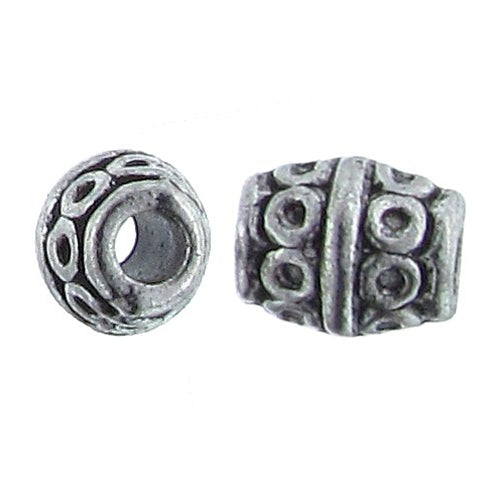 Pewter, 10.0mm Width by 9.8mm Length by 2.5mm Height, Flower Bead. Quantity per pack: 68 Pieces.