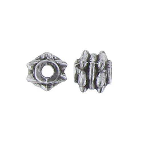 Pewter, 4.9mm Width by 5.1mm Length / Height, Textured Round Bead. Quantity Per Pack: 134 Pieces.