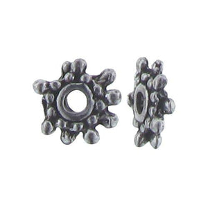 Pewter, 7.7mm Width by 7.5mm Length by 2.0mm Height, Star Daisy Bead. Quantity per pack: 103 Pieces.