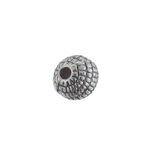 Pewter, 5.6mm Width by 5.6mm Length / Height, Corrugated Round Bead. Quantity Per Pack: 79 Pieces.