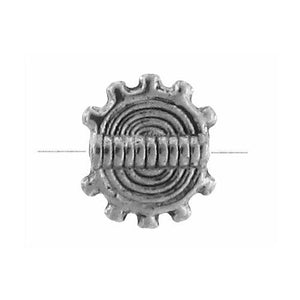 Pewter, 9.7mm Width by 2.8mm Length by 8.5mm Height, Stamped Flat Round Bead. Quantity per pack: 82 Pieces.