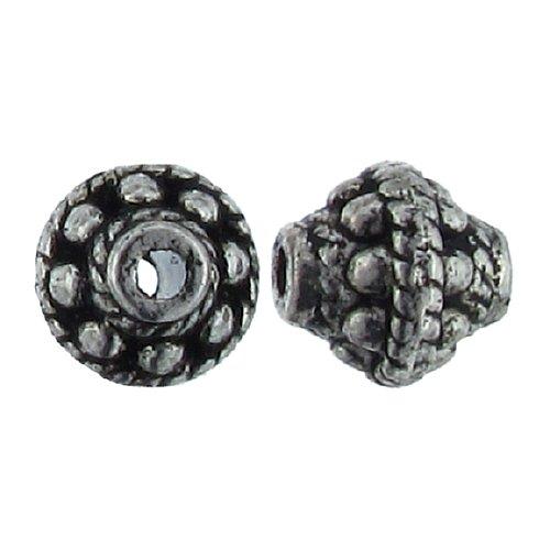 Pewter, 8.8mm Width by 8.7mm Length by 8.7mm Height, Textured Saucer Bead. Quantity per pack: 23 Pieces.