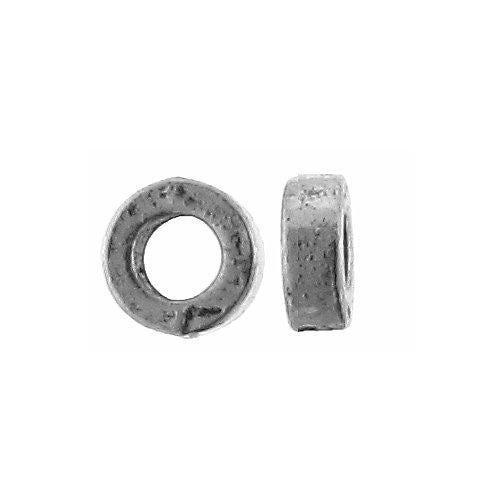 Pewter, 1.9mm Width by 5.5mm Length / Height, Smooth Roundel Bali Bead. Quantity Per Pack: 135 Pieces.