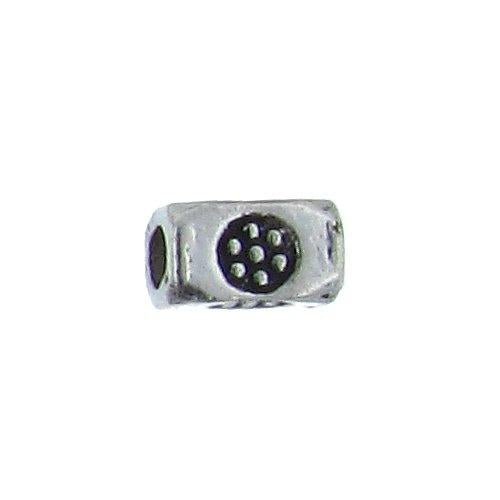 Pewter, 3.9mm Width by 3.9mm Length by 6.8mm Height, Stamped Rectangle Bead. Quantity per pack: 106 Pieces.