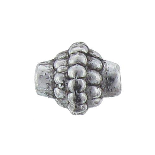 Pewter, 8.9mm Width by 8.9mm Length by 10.5mm Height, Textured Saucer Bead. Quantity per pack: 23 Pieces.