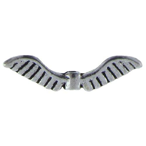 Pewter, 26.4mm Width by 3.0mm Length by 7.1mm Height, Bird Wing Bead. Quantity per pack: 38 Pieces.