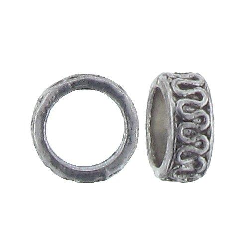 Pewter, 8.1mm Width by 8.1mm Length by 3.4mm Height, Textured Round Bead. Quantity per pack: 87 Pieces.