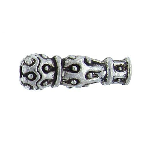 Pewter, 7.3mm Width by 7.2mm Length by 22.6mm Height, Textured Fancy Bead. Quantity per pack: 15 Pieces.