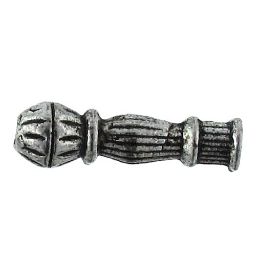 Pewter, 7.3mm Width by 6.8mm Length by 23.5mm Height, Textured Fancy Bead. Quantity per pack: 20 Pieces.