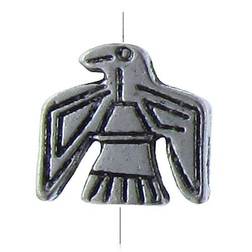 Pewter, 12.4mm Width by 3.1mm Length by 11.7mm Height, Bird Bead. Quantity per pack: 21 Pieces.