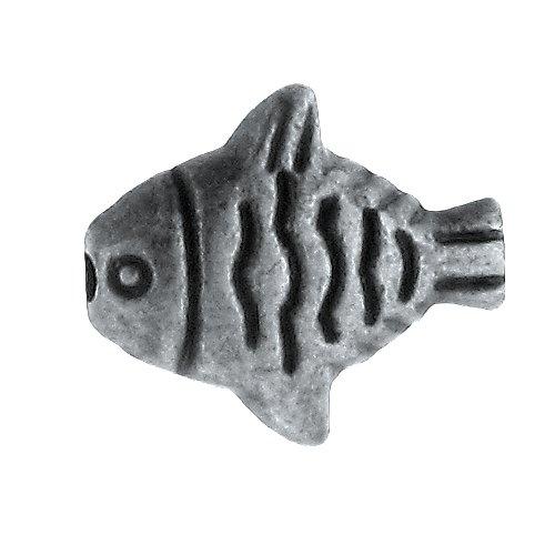 Pewter, 12.4mm Width by 5.1mm Length by 14.5mm Height, Fish Bead. Quantity per pack: 19 Pieces.