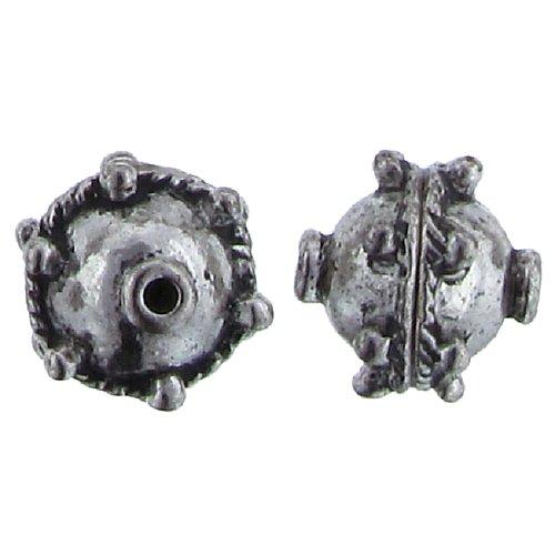 Pewter, 10.8mm Width by 10.6mm Length by 10.3mm Height, Textured Round Bead. Quantity per pack: 10 Pieces.