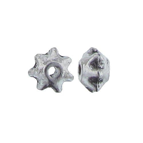 Pewter, 3.8mm Width by 5.83mm Length / Height, Smooth Star Bead. Quantity Per Pack: 124 Pieces.