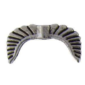 Pewter, 18.9mm Width by 2.9mm Length by 10.1mm Height, Textured Wings Bead. Quantity per pack: 50 Pieces.