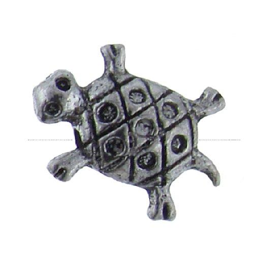 Pewter, 15.3mm Width by 6.6mm Length by 15.3mm Height, Turtle Bali Bead. Quantity per pack: 17 Pieces.