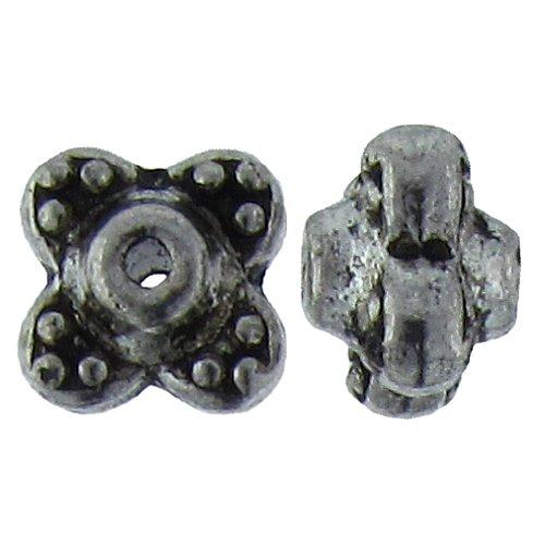 Pewter, 8.2mm Width by 8.1mm Length by 6.4mm Height, Textured Fancy Bali Bead. Quantity per pack: 37 Pieces.